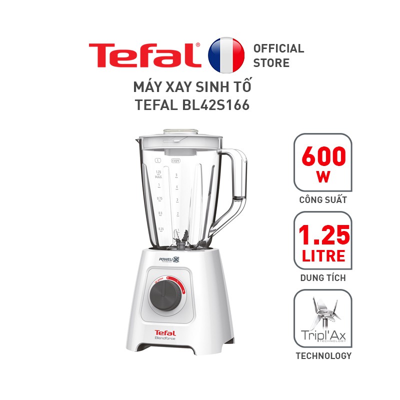 [Mã ELTEFAL09 giảm 5% đơn 500K] Máy xay sinh tố Tefal BL42S166 1.25L 600W