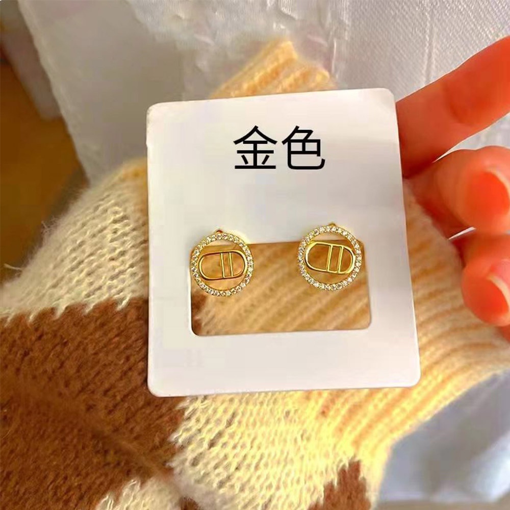 Khuyên Tai Chữ C Đính Đá Pha Lê Thời Trang Cho Nữ