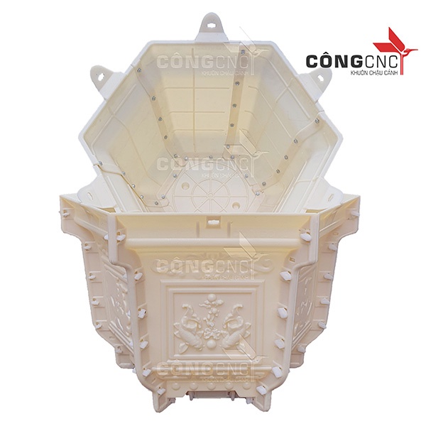 Khuôn Chậu Cảnh ABS Lục Giác 60 Cá Chép - Tài Lộc | Công CNC không chân