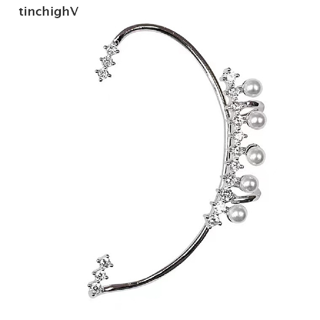 Khuyên Kẹp Vành Tai Kim Loại Đính Đá Zircon  Trai Lấp Lánh Thời Trang Cho Nữ