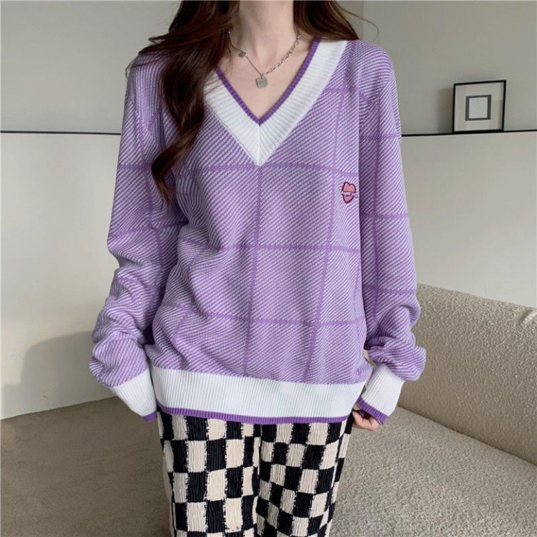 Áo Len Quảng Châu, Áo Len Nữ Cổ Tim Vải Dày Dặn Free Size Form Kiểu Dáng Hàn Quốc Sành Điệu | BigBuy360 - bigbuy360.vn