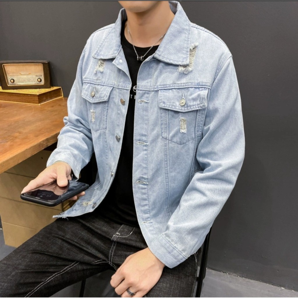 [Bigsize] Áo khoác jean nam nữ unisex xanh-đen sì vip túi thật túi trong 2 lớp giá rẻ từ Chiwawa shop - tuyển sỉ