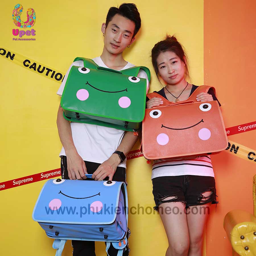 SP1612 - Balo mặt cười đựng chó mèo size S (&lt;4kg)/ Túi vận chuyển đưa thú cưng đi chơi xa, dễ dàng gấp gọn