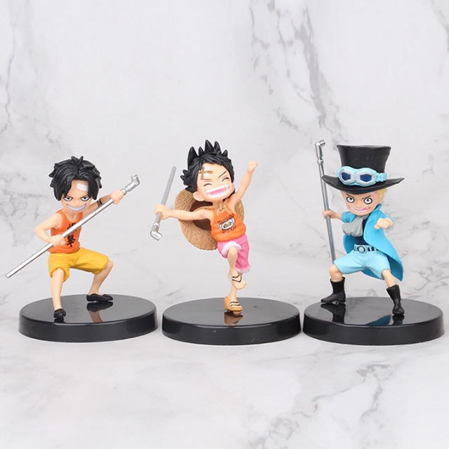 Mô Hình 3 Anh Em Luffy Ace &amp; Sabo  One Piece 10cm