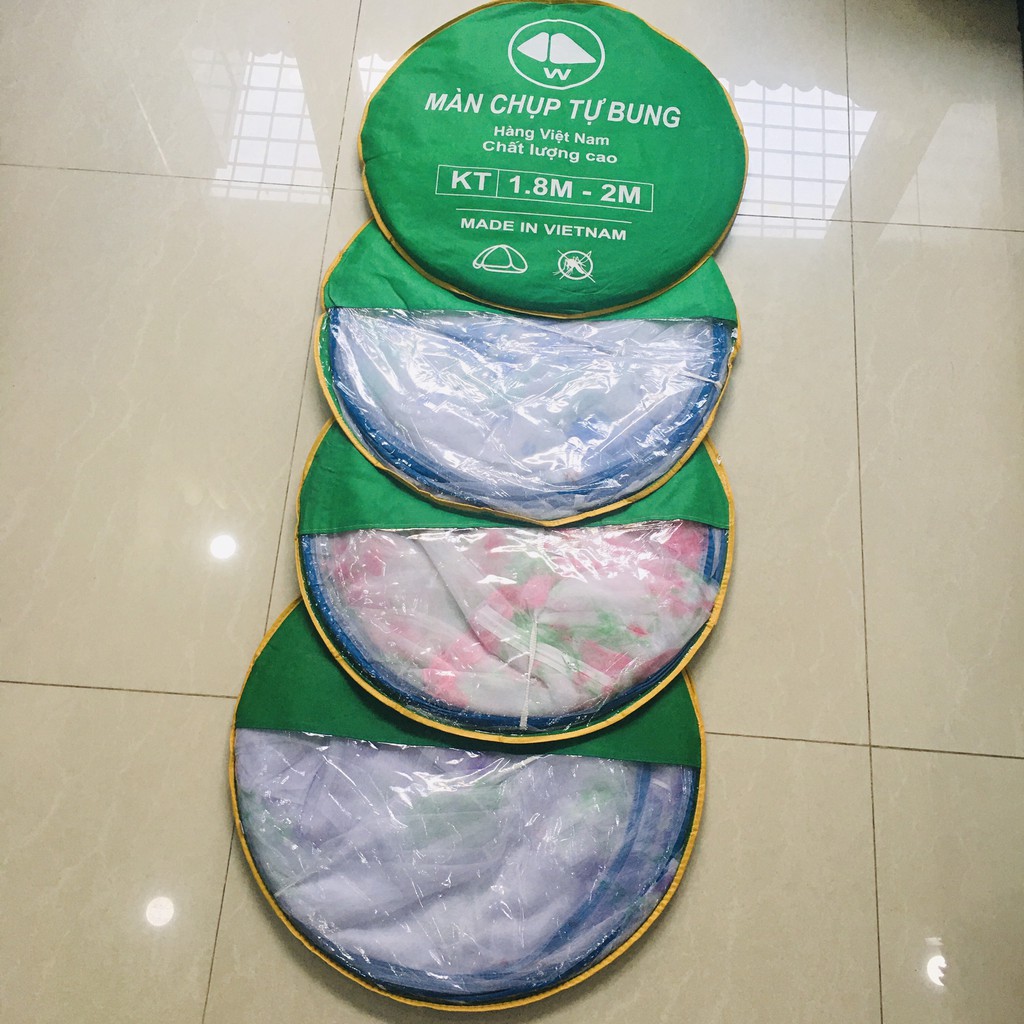 Mùng Chụp Tự bung Không Đáy / Màn tự bung không đáy 2m2x2m , 1m5x2m ,1m6x2m , 1M8x2m.