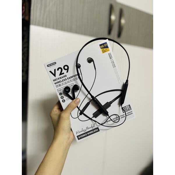 Tai Nghe Bluetooth, Tai nghe không dây WK-Design V29 có mic Cao cấp, âm thanh sống động, pin trâu, thiết kế choàng cổ