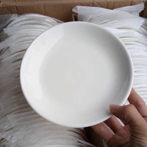 [KHO SỈ] Đĩa sứ trắng sâu lòng hàng dày (15cm đến 25cm)