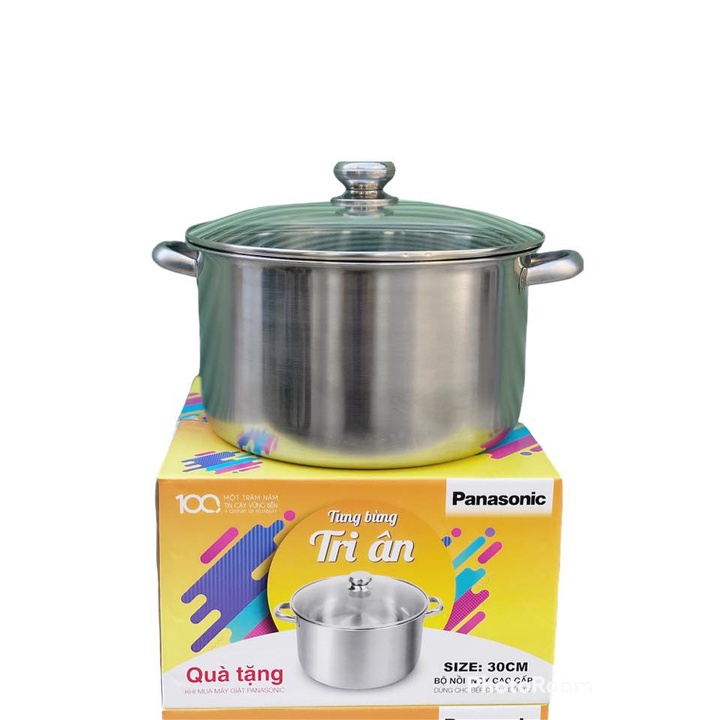 NỒI LUỘC GÀ INOX 430 BẾP TỪ 1 ĐÁY 30CM NẮP KÍNH