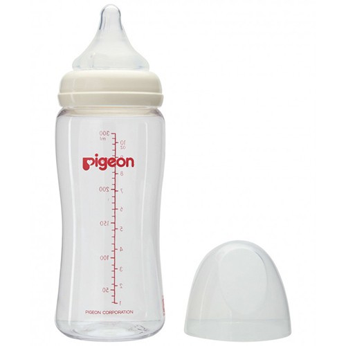 Bình sữa Pigeon 160ml / 240ml / 330ml cổ rộng PP Plus với núm vú silicone siêu mềm Plus