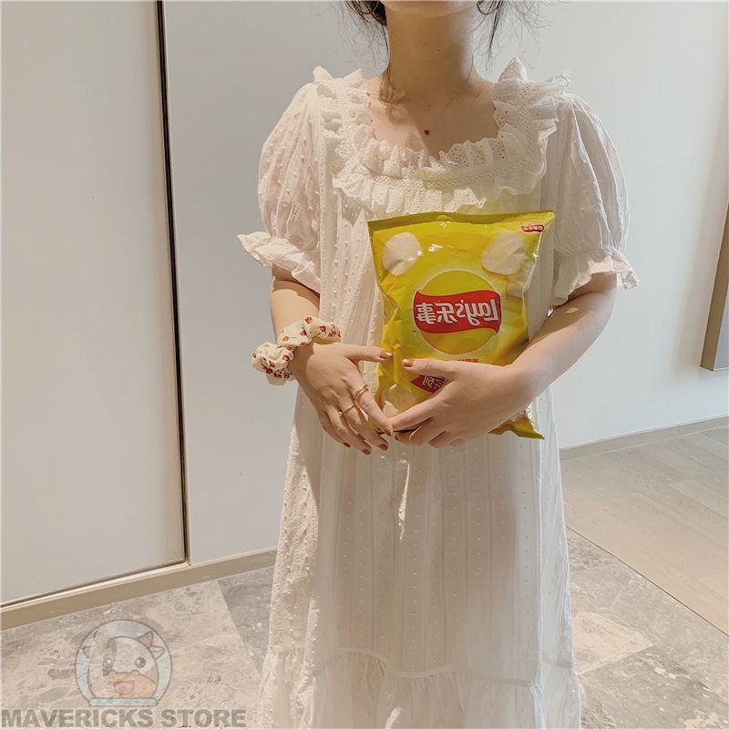 Đồ ngủ Tay Ngắn Phối Ren Phong Cách Hàn Quốc Thời Trang Cho Nữ