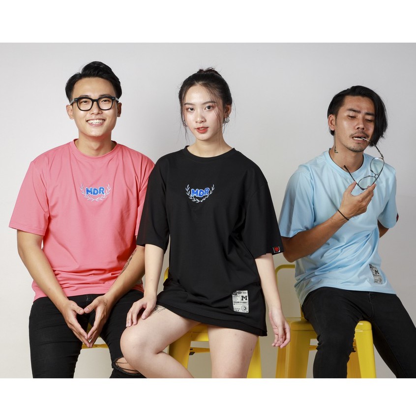 Áo thun tay lỡ form rộng Unisex Phông Nam Nữ Thêu MDR Cao Cấp Local Brand Mi Midori