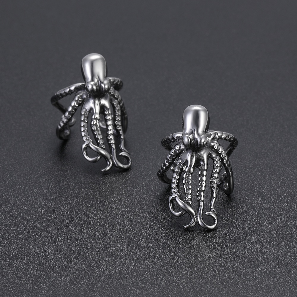 Set 2 khuyên vành tai hình bạch tuộc 316L bằng thép không gỉ phong cách hip hop