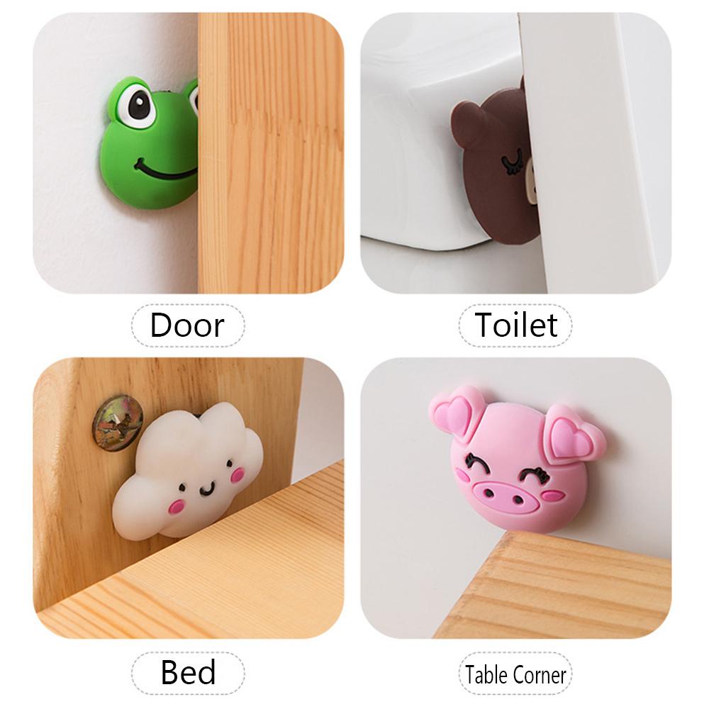 ♫DAPHNE♫ Mute Wall Protector Cartoon Guard Door Stopper Silicone Crash Pad Collision Avoidance Thicken Self Adhesive Door Handle Bumper