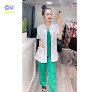 bộ blue nhân viên y tế, phòng khám, spa, thẩm mỹ viện,...