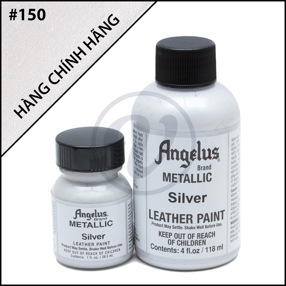 Silver 150 - Màu ANGELUS Leather Paint Metallic vẽ da, vải, custom giày