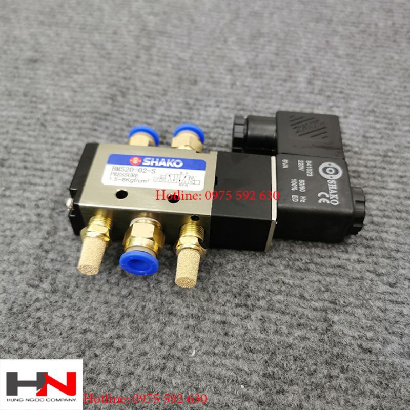 Bộ van điện từ 5/2 - BM520 dòng điện 220v, 24v, 12v