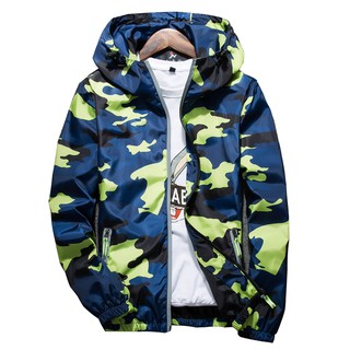 Ready Stock Macheda 2020 New Autumn Men Bomber Jackets Casual Thin Hooded 3M Reflective Summer Camouflage Jacket Men S-4Xl Party Clothing