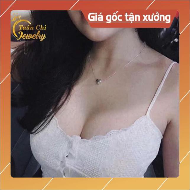 Dây Chuyền Bạc ⚡SALE SỐC⚡ Vòng Cổ Bạc Nữ Mặt Trái Tim Khắc Tên Ý Nghĩa Free Ship Toan quoc