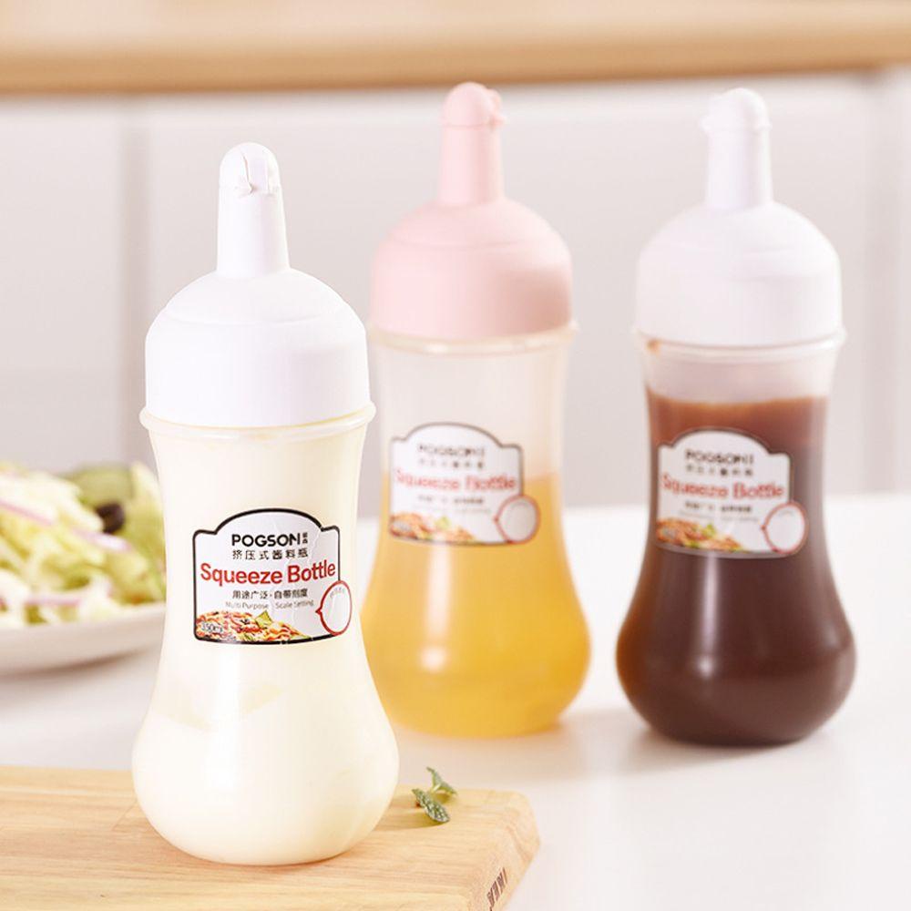 .Chai Đựng Sốt / Giấm Dạng Bóp 350ML Chống Tràn Chống Bụi Trang Trí Bánh Kem