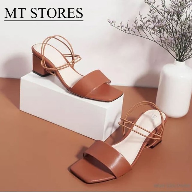 GIÀY SANDAL NỮ QUAI HẬU GÓT VUÔNG 5CM MTSTORES CÓ BẢO HÀNH