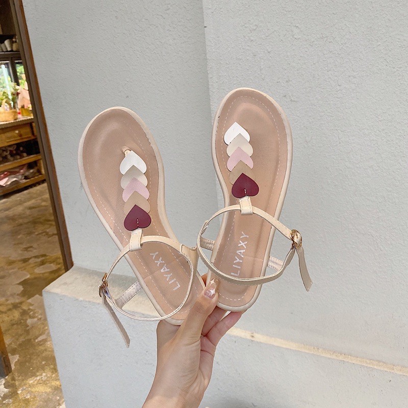 HÀNG CÓ SẴN sandal dép dây trái tim xỏ ngón quai hậu