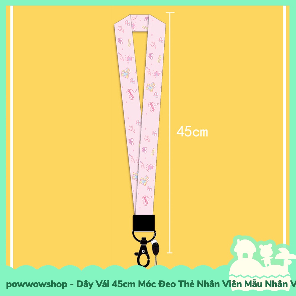 Dây Vải 45cm Móc Bao Đựng Thẻ Nhân Viên Mẫu Nhân Vật Hoạt Hình Đáng Yêu Sanrio & Others