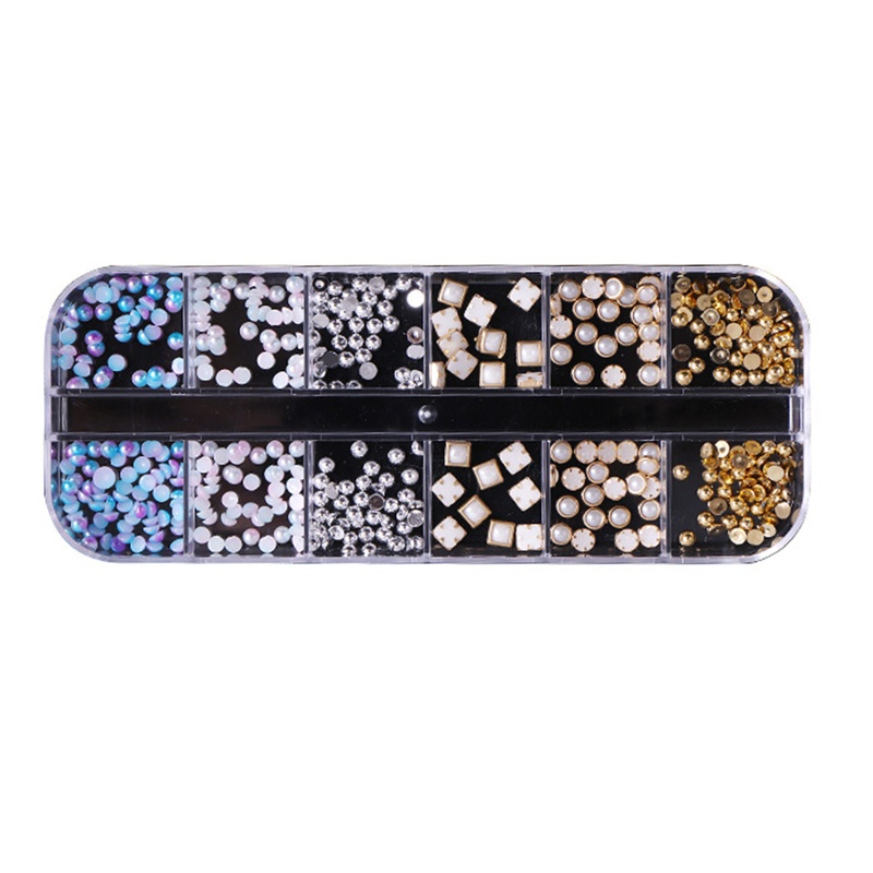 Hộp Phụ Kiện Ngọc Trai 3D Trang Trí Móng Tay Charms
