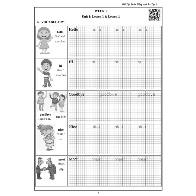 Sách - Bài Tập Tuần Tiếng Anh 3 - Tập 1 (1 cuốn)