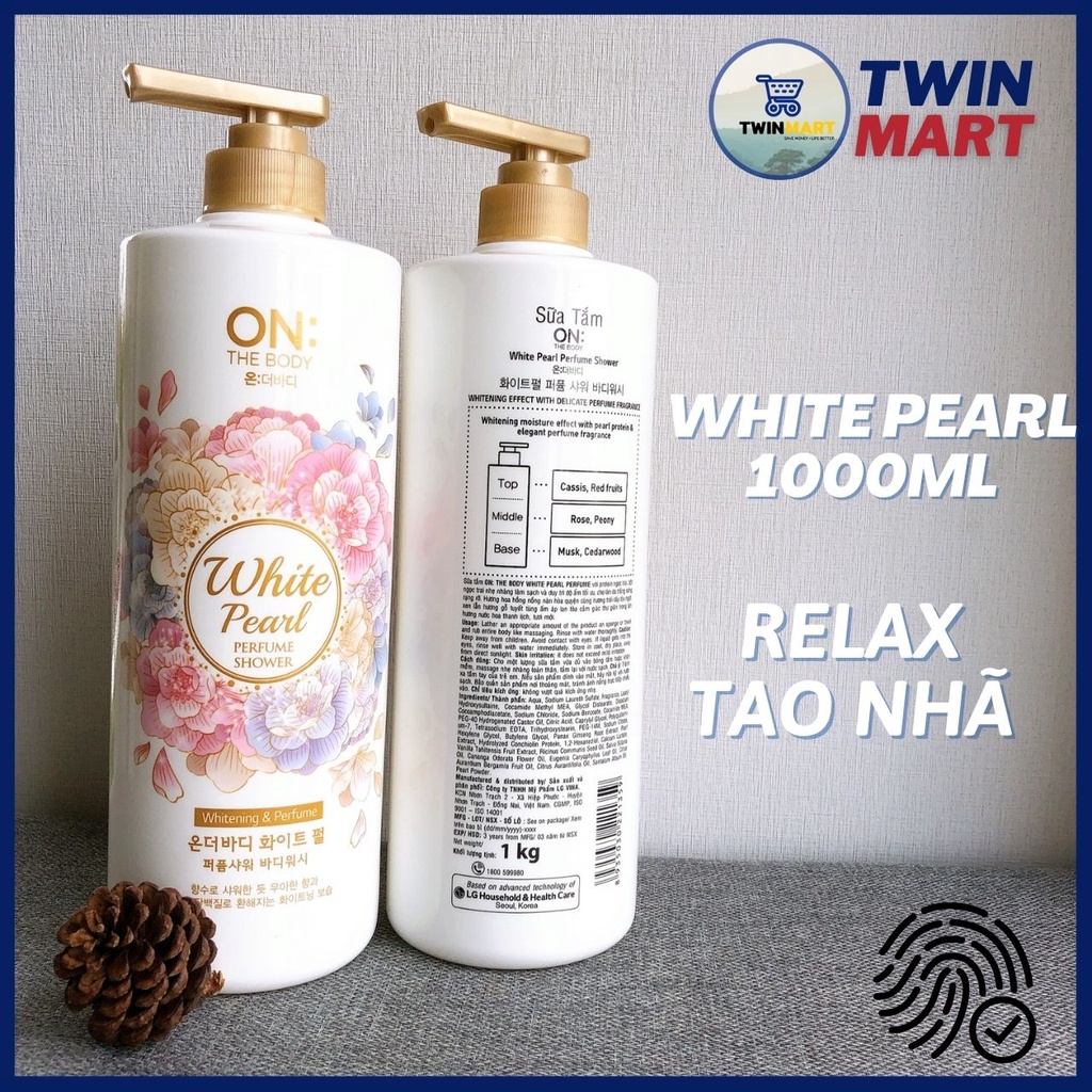 [Đơn 299k tặng dầu gội 36k] 1000ml Sữa tắm hương nước hoa On: The Body - Classic Pink - Violet dream - White Pearl