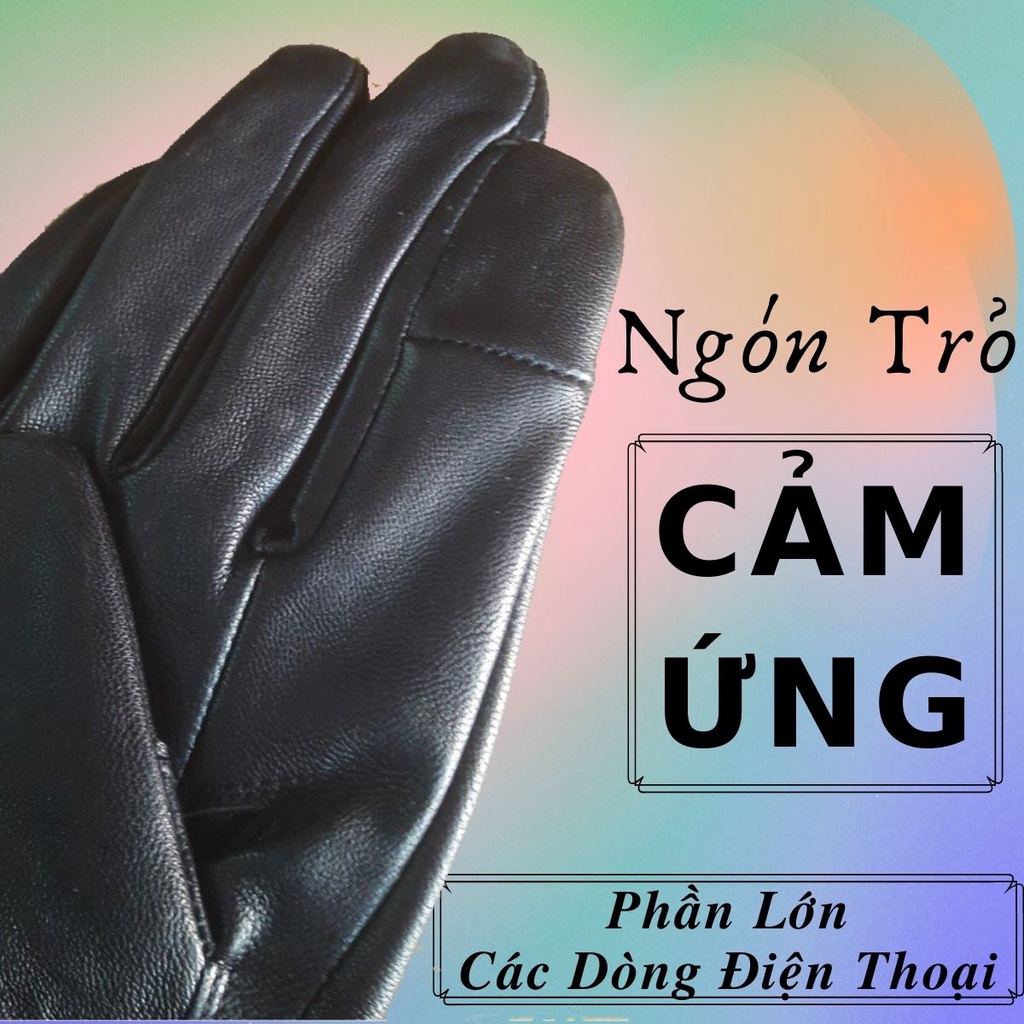 Găng Tay Da Cừu Nữ Cảm Ứng Mỏng Nhẹ Lót Lông Đi Mưa Thoải Mái, Dễ Lái Xe - Không Bong Nổ - Bảo Hành Da Thật 3 Năm ms8991