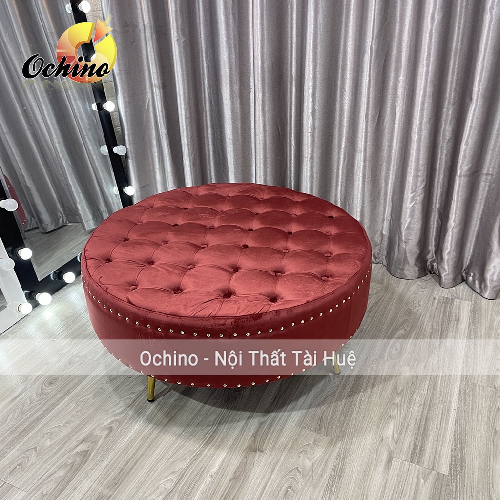 Đôn Tròn Cách Điệu Chân Vàng Cao Cấp Cao 45 Đk 80 ( Đủ Màu)