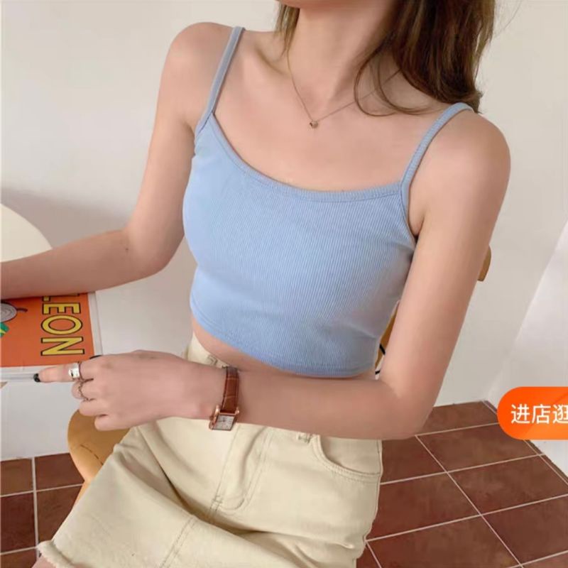 Áo croptop 2 dây nữ trơn A3 - chất thun gân ENTYTY shop