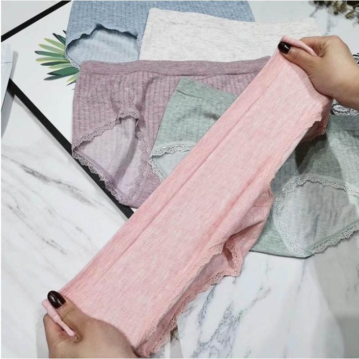 Quần Lót Nữ. Quần Lót Cotton Trơn đáy kháng khuẩn Mềm Thấm Thoáng hàng việt nam LOTNU05