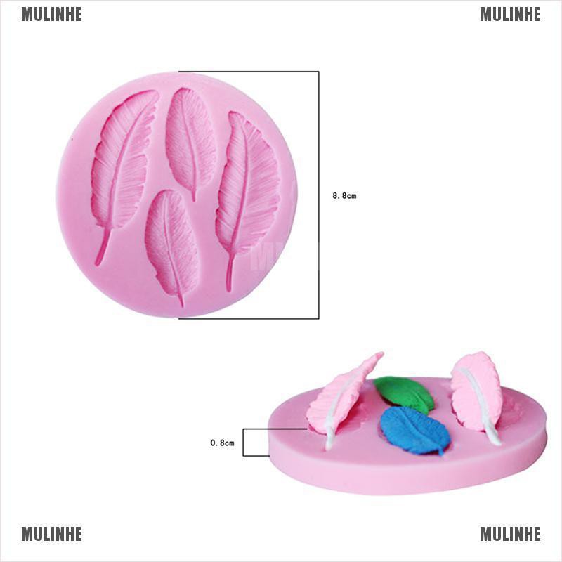 Khuôn Silicone Tạo Hình Lông Vũ 3D Làm Bánh DIY