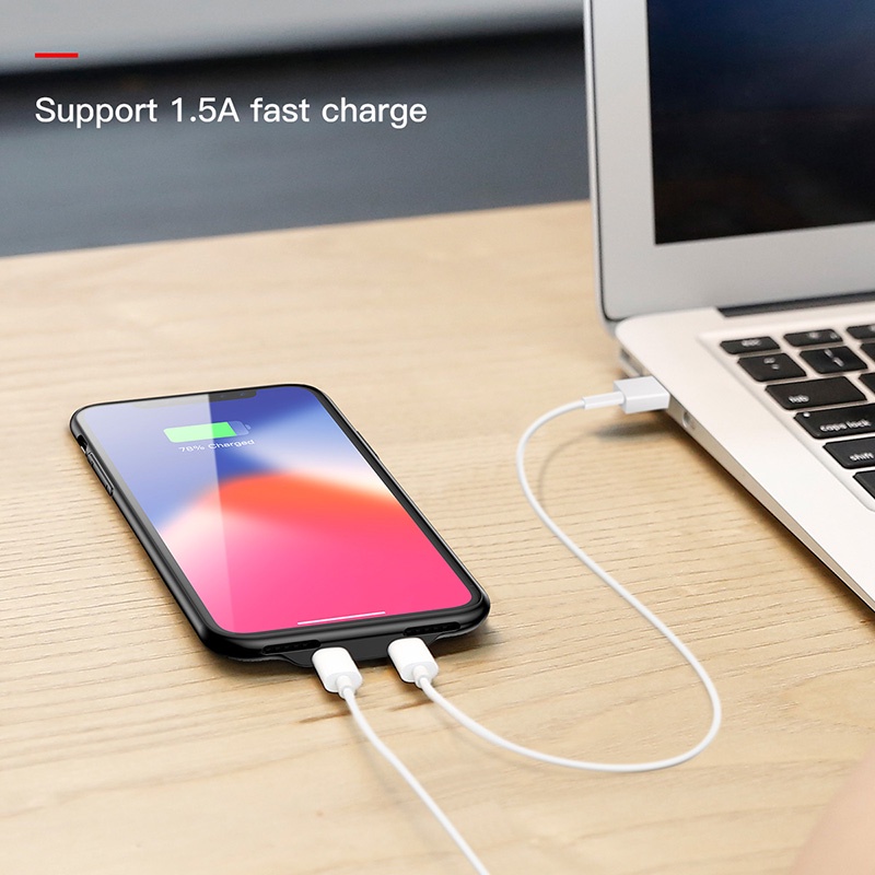 Ốp điện thoại Baseus có cổng sạc bảo vệ cho iPhone X 7 8 Plus