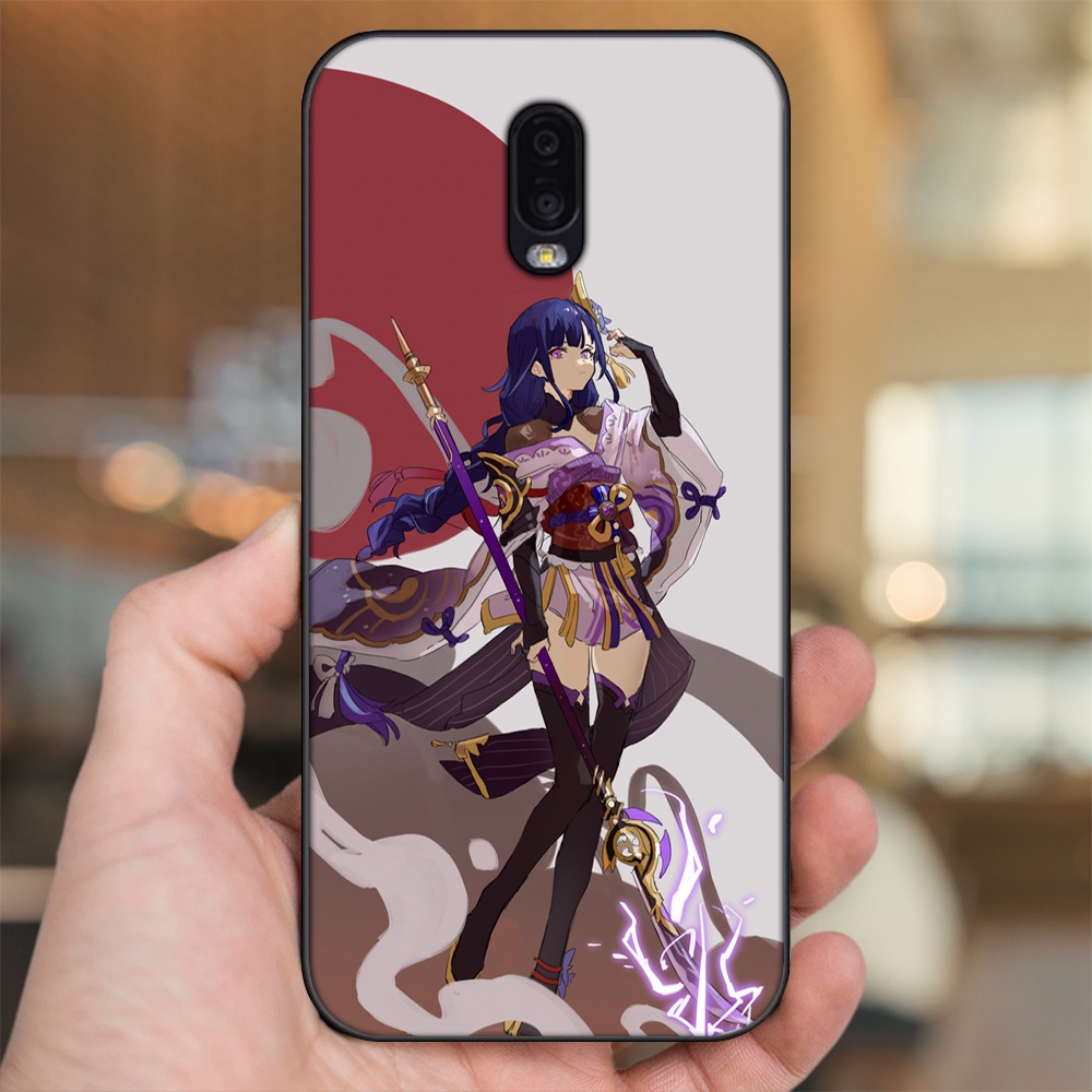 Ốp lưng Samsung J7 Plus viền đen in hình Raiden Shogun Genshin Impact