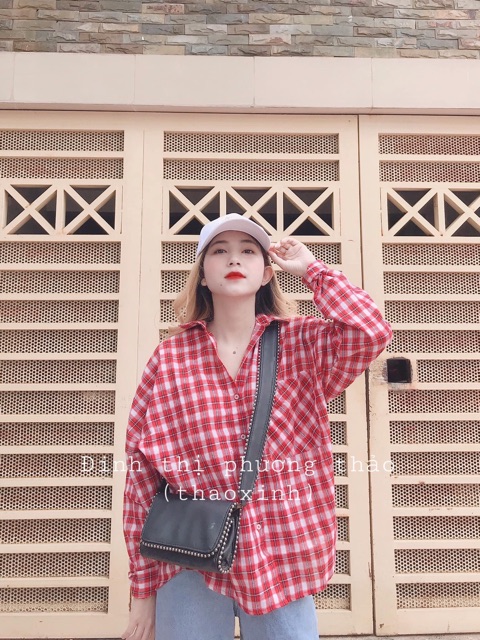 SƠ MI KẺ CARO OVERSIZE CỰC CHẤT HÀN