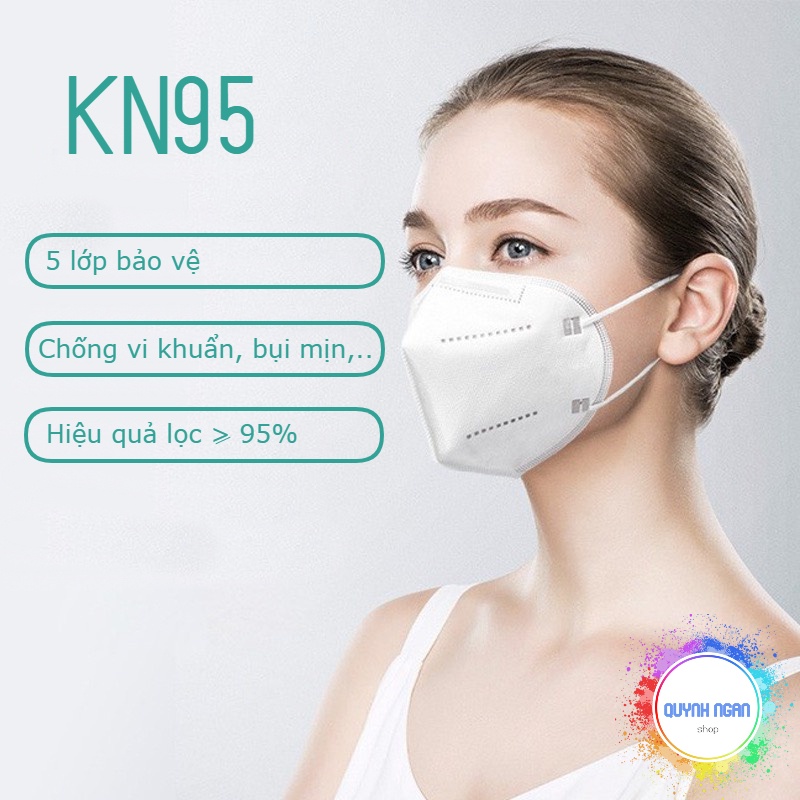 Khẩu trang KN95 chất liệu vải không dệt an toàn 5 lớp