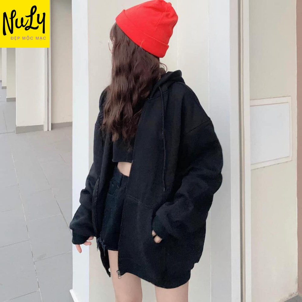 Áo Khoác Hoodie Trơn Unisex Tay Bồng Form Rộng, Chất Nỉ Ngoại Dày Dặn, Mẫu Mới - HDKK | BigBuy360 - bigbuy360.vn