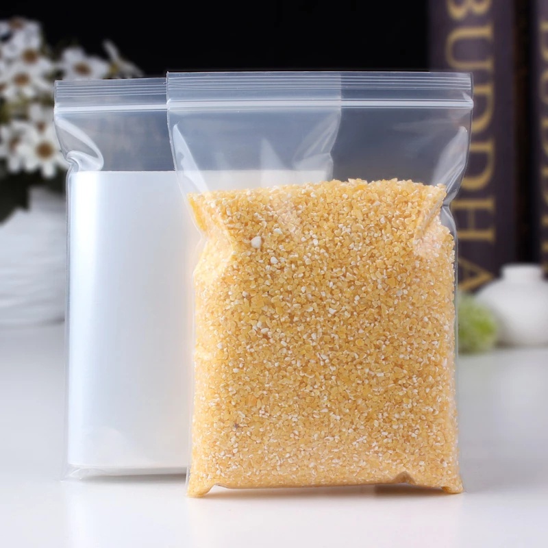 Set 100 túi zip đựng thực phẩm bằng nhựa PE dày trong suốt đa dụng tiện lợi
