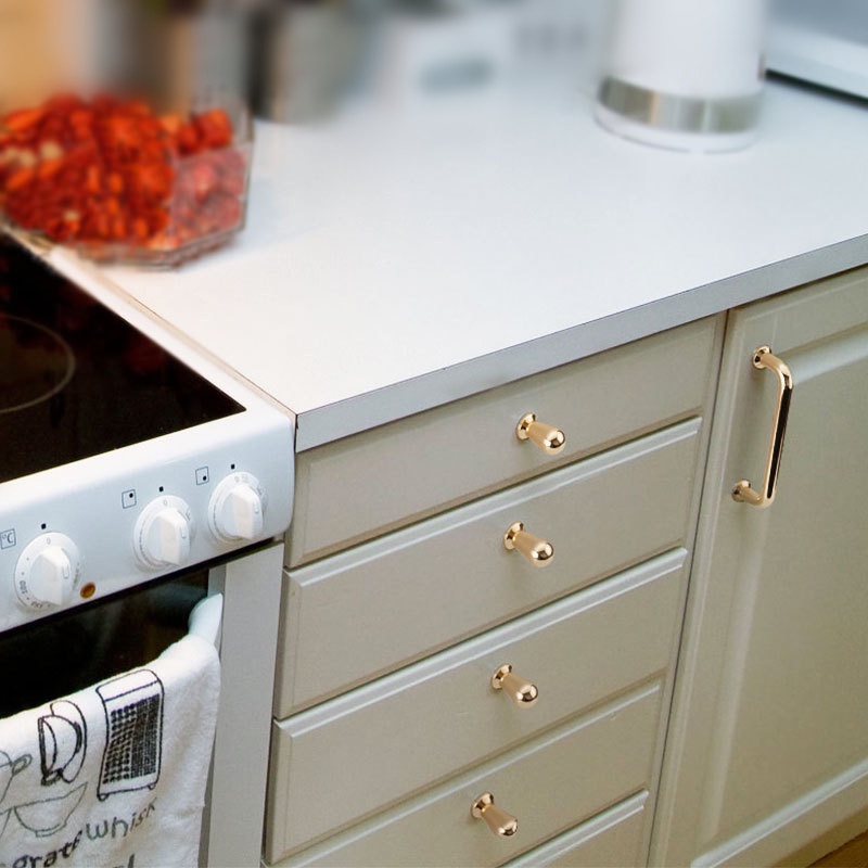 Tay Nắm Cửa Tủ Bằng Hợp Kim Kẽm Mạ Đồng Phong Cách Châu Âu