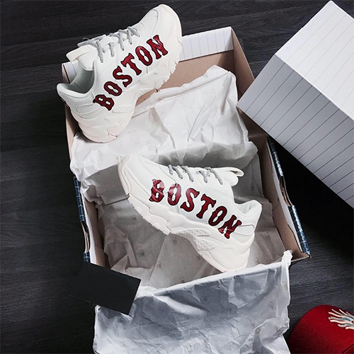 Giày_MLB Boston, Giày Sneaker Boston Da Bò Cao Cấp Đế Cao Tăng Chiều Cao Full Box