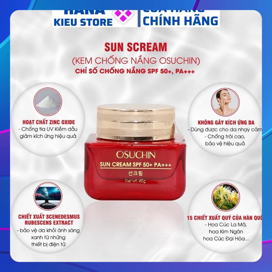 Kem Chống Nắng OSUCHIN SPF50+/PA+++ Che khuyết điểm Nâng tông dưỡng sáng da không nhờn rít chống trôi cao