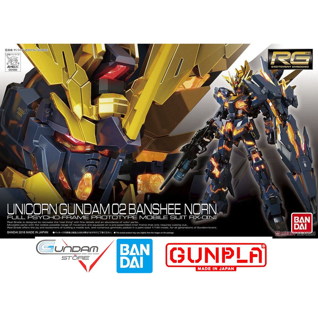Mô Hình Gundam RG Banshee Norn Destroy Bandai Real Grade 1/144 Đồ Chơi Lắp Ráp Anime Nhật