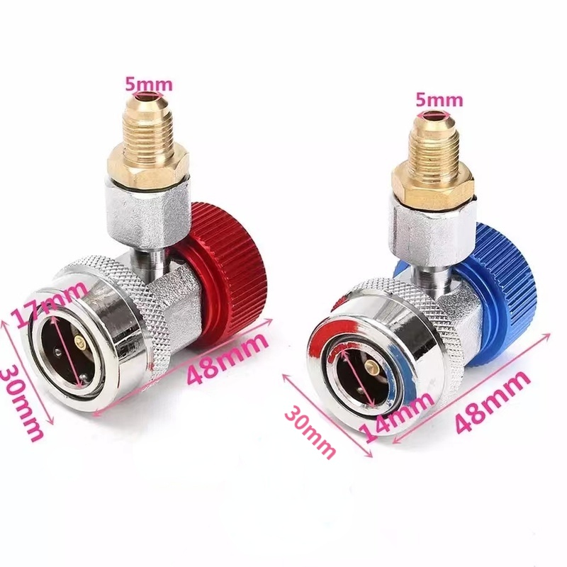 Cặp van nạp ga điều hòa cao áp và hạ áp cho xe hơi Đầu ráp nối nhanh R134A van điều hòa ô tô Nạp gas điều hòa
