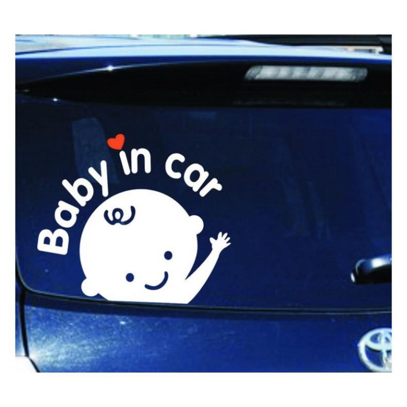 ⚡️ĐỘC ĐÁO⚡️Miếng Dán BABY IN CAR Dán Ô Tô Vừa Đẹp Vừa Cảnh Báo An Toàn Tặng Kèm Dụng Cụ Dán