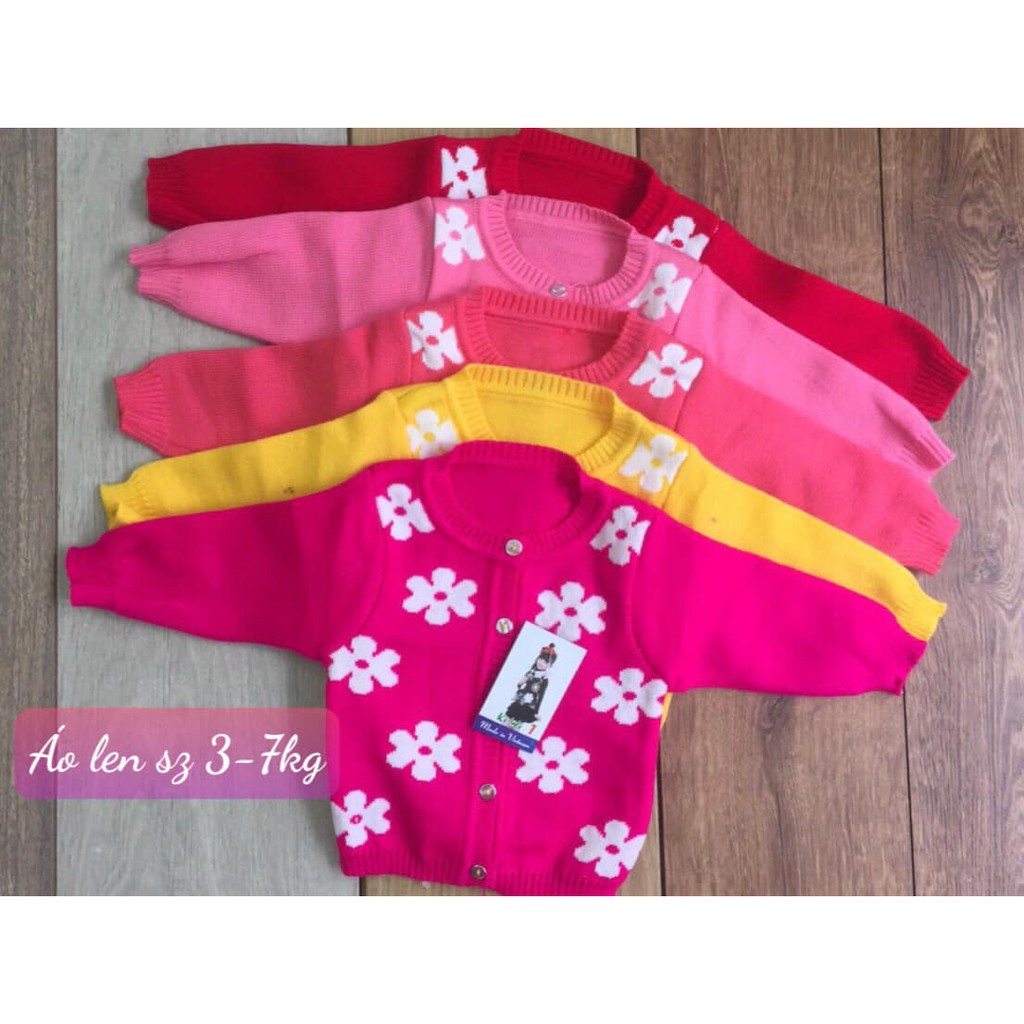 Áo len cho bé sơ sinh/Áo khoác len dài tay bé mẫu mã xinh đẹp cho bé từ 3-8,5kg / đồ sơ sinh bé trai gái