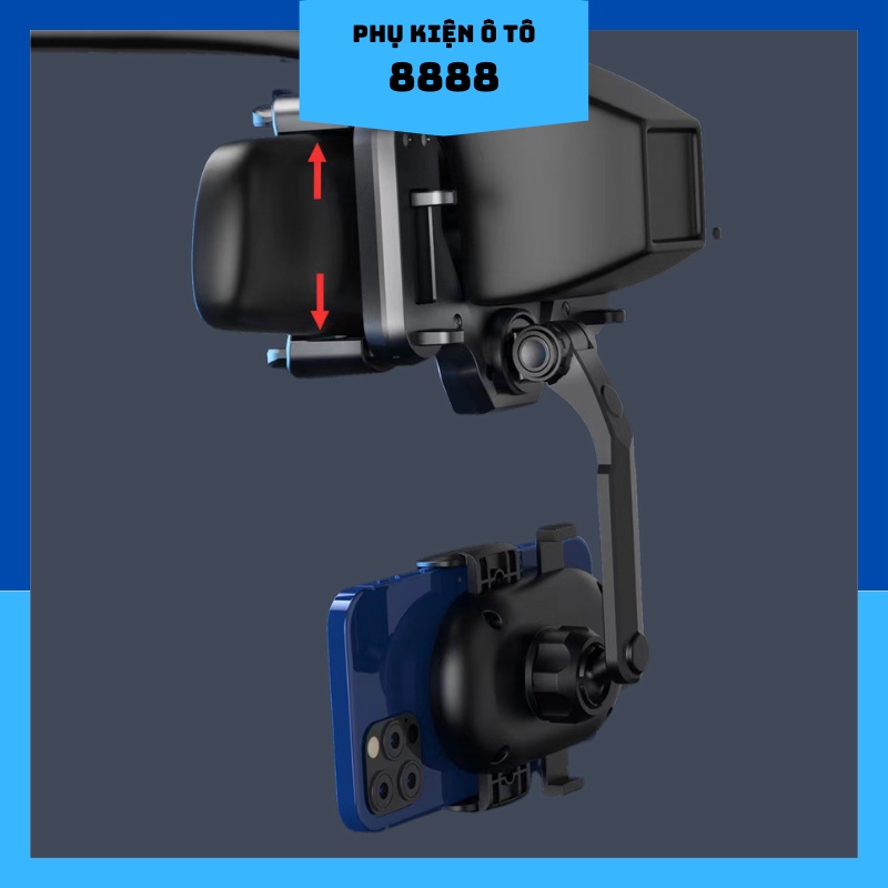Giá đỡ điện thoại treo gương cao cấp xoay 360 độ, cứng cáp, siêu chắc chắn, siêu bền
