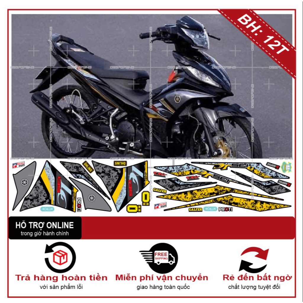 TEM RỜI EX 2011 LC XÁM ĐEN VÀNG -- SHIN DECAL 2