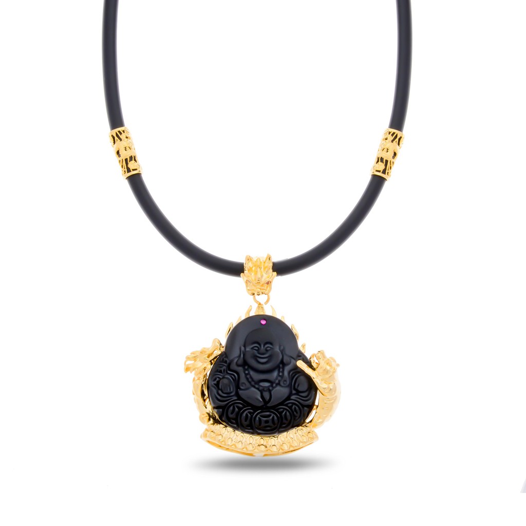 Mặt dây chuyền Mặt Di Lặc Chấm Hồng Nhỏ - 28 Mạ Vàng 18K Cao Cấp UHA - Hàng Mới Về ( Giá Tốt Nhất ) MDC240028